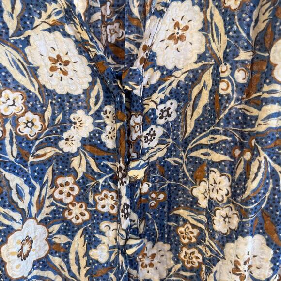 Veronica Beard Tinzia Floral Button Front Midi Dress Steel Blue Size S - Picture 8 of 10